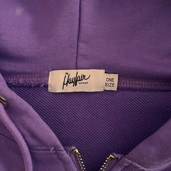 Mayfair Group purple internet zip up hoodie sz one size - Picture 3 of 3